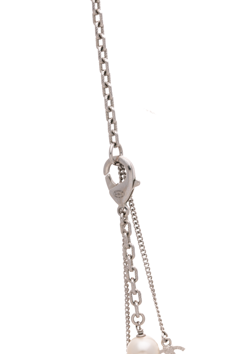 Crystal CC Pearl Long Necklace