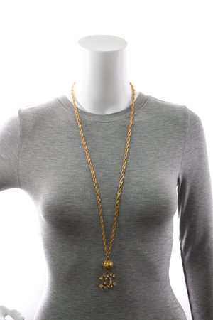 Vintage Crystal CC Pendant Necklace