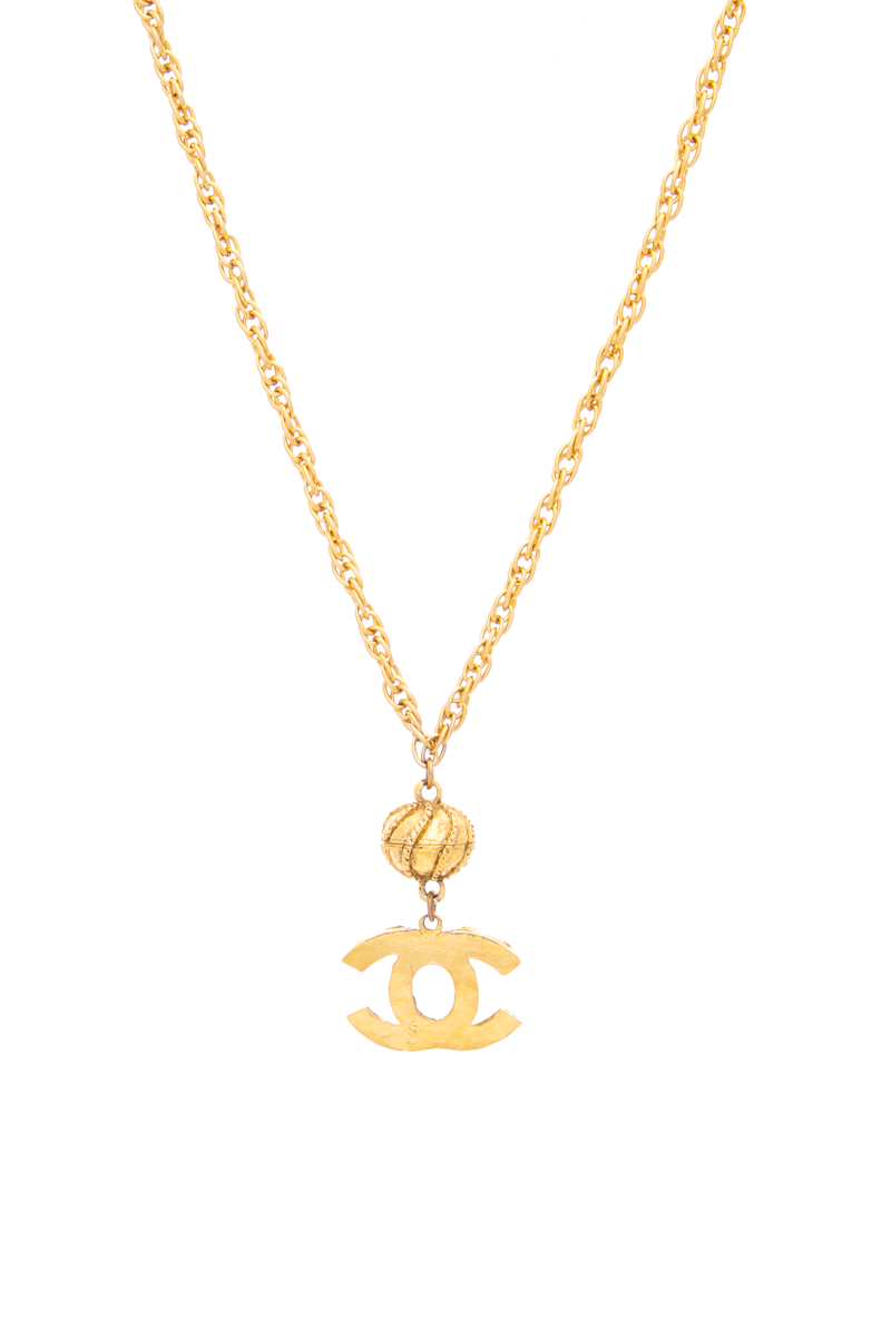 Vintage Crystal CC Pendant Necklace