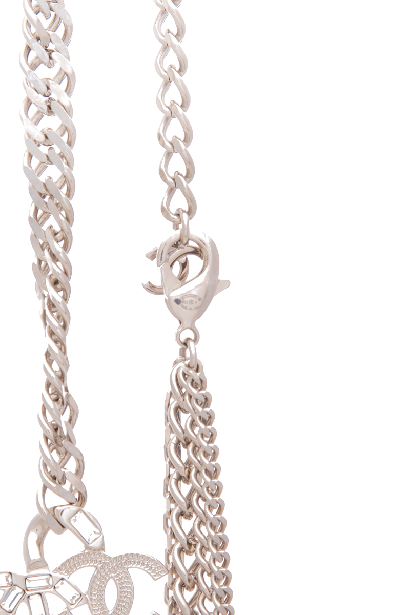 Crystal CC Double Chain Necklace
