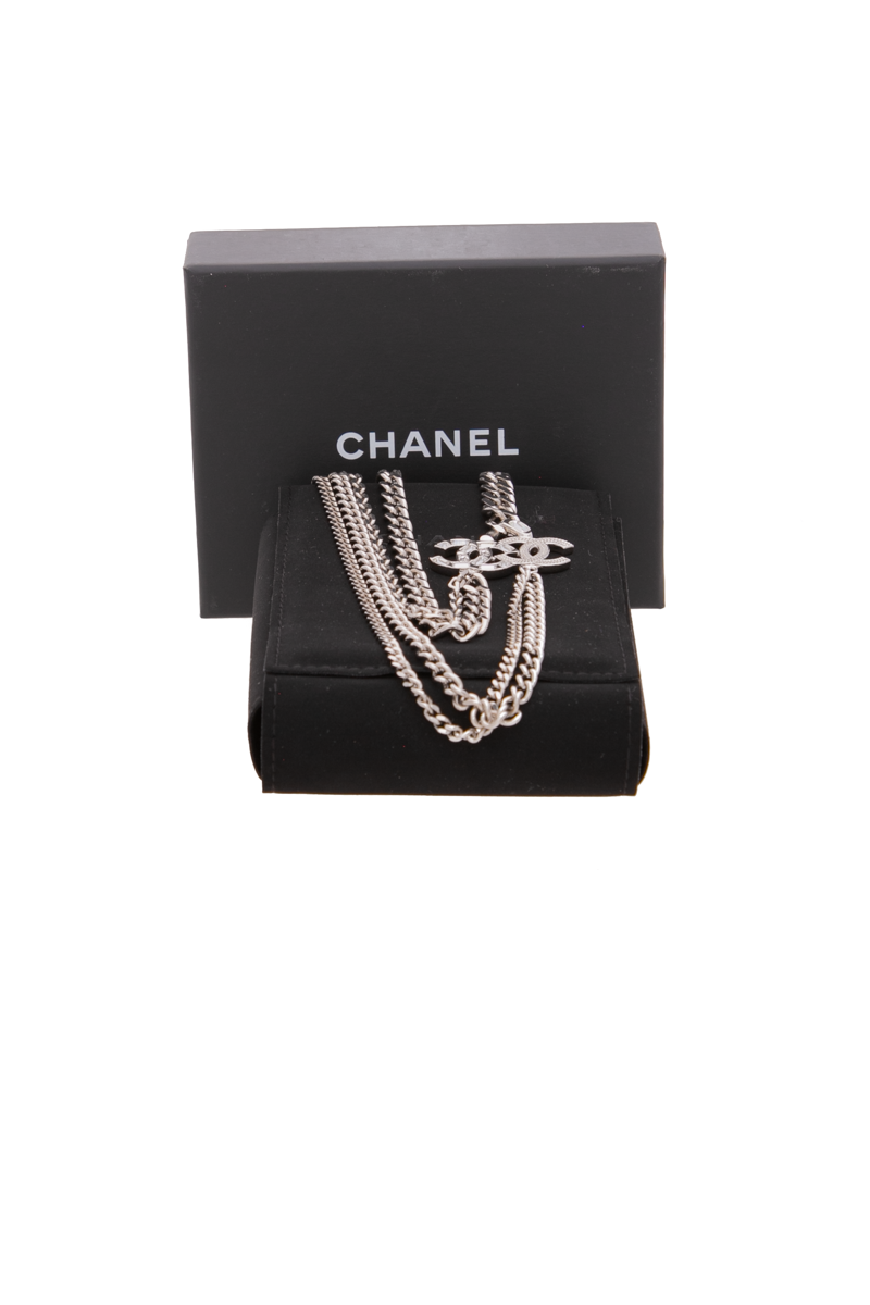 Crystal CC Double Chain Necklace