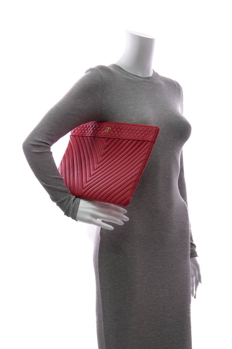 Large Chevron CC O-Case Zip Pouch