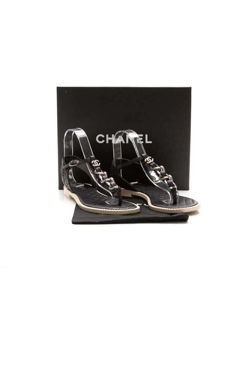 Interlocking CC Thong Sandals - Size 38