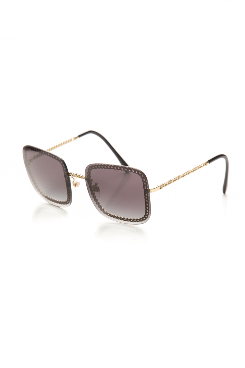 Square Chain Around Rimless Sunglasses