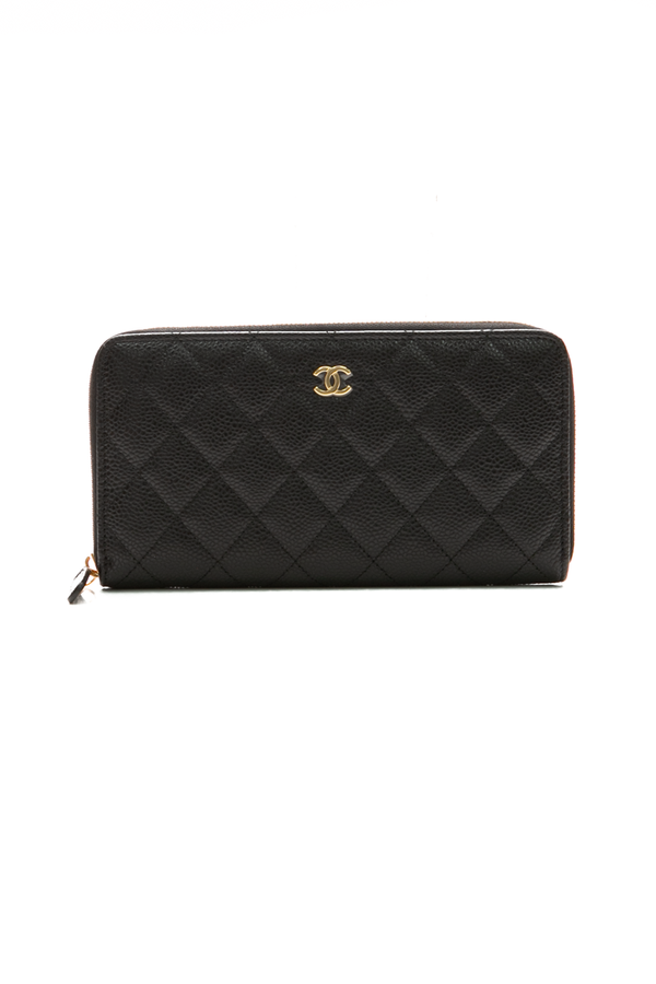 Chanel Quilted Zip Around Wallet - Couture USA