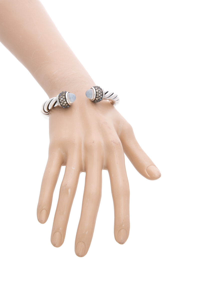 Moon Quartz Classic Cable Bracelet