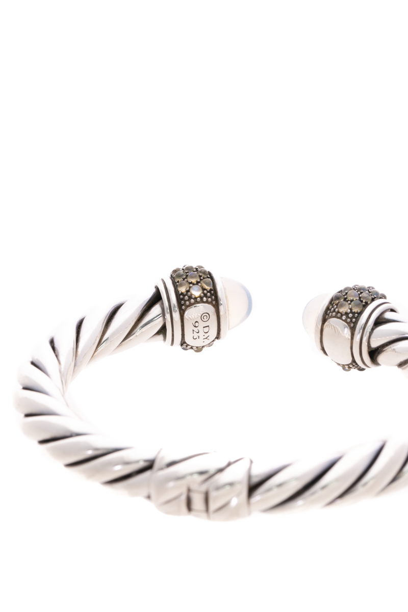 Moon Quartz Classic Cable Bracelet