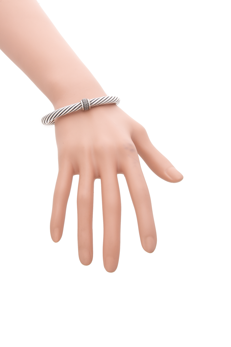 7 mm Diamond Station Classic Cable Bracelet