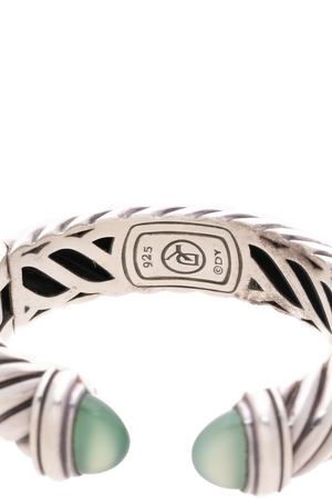 Chalcedony 15mm Hinged Cuff Bracelet