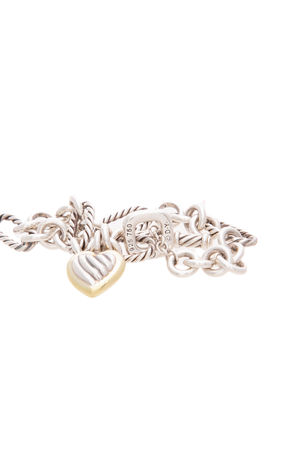 Classic Cable Heart Charm Bracelet