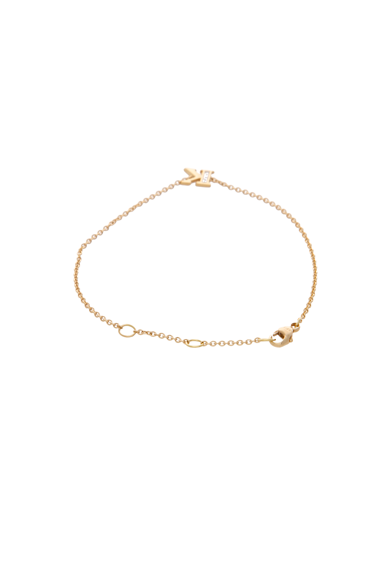 Petite Pave K Initial Chain Bracelet
