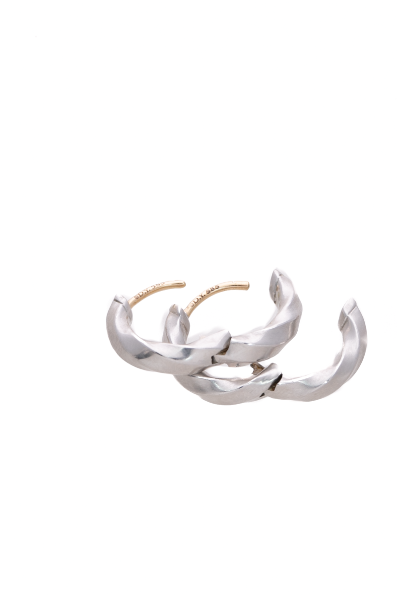 Cable Edge Hoop Earrings