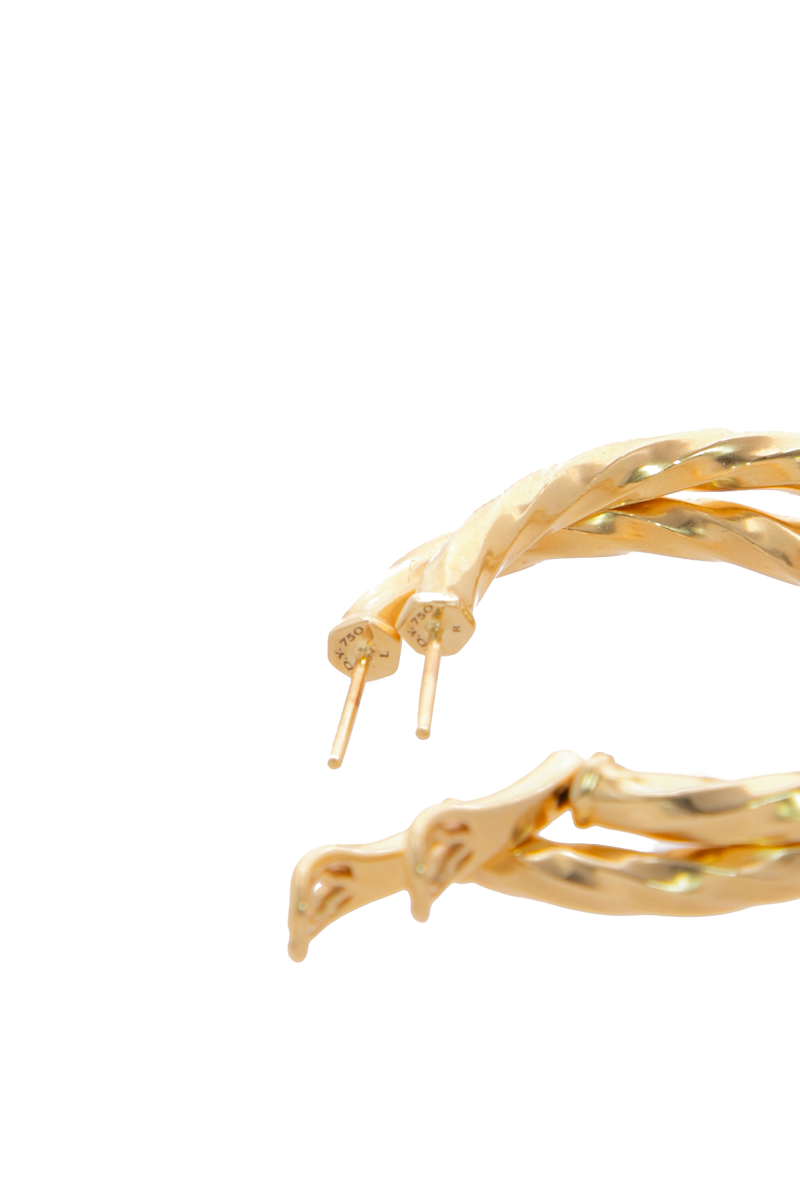 Cable Edge Hoop Earrings