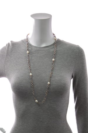 Pearl Figaro Long Chain Necklace