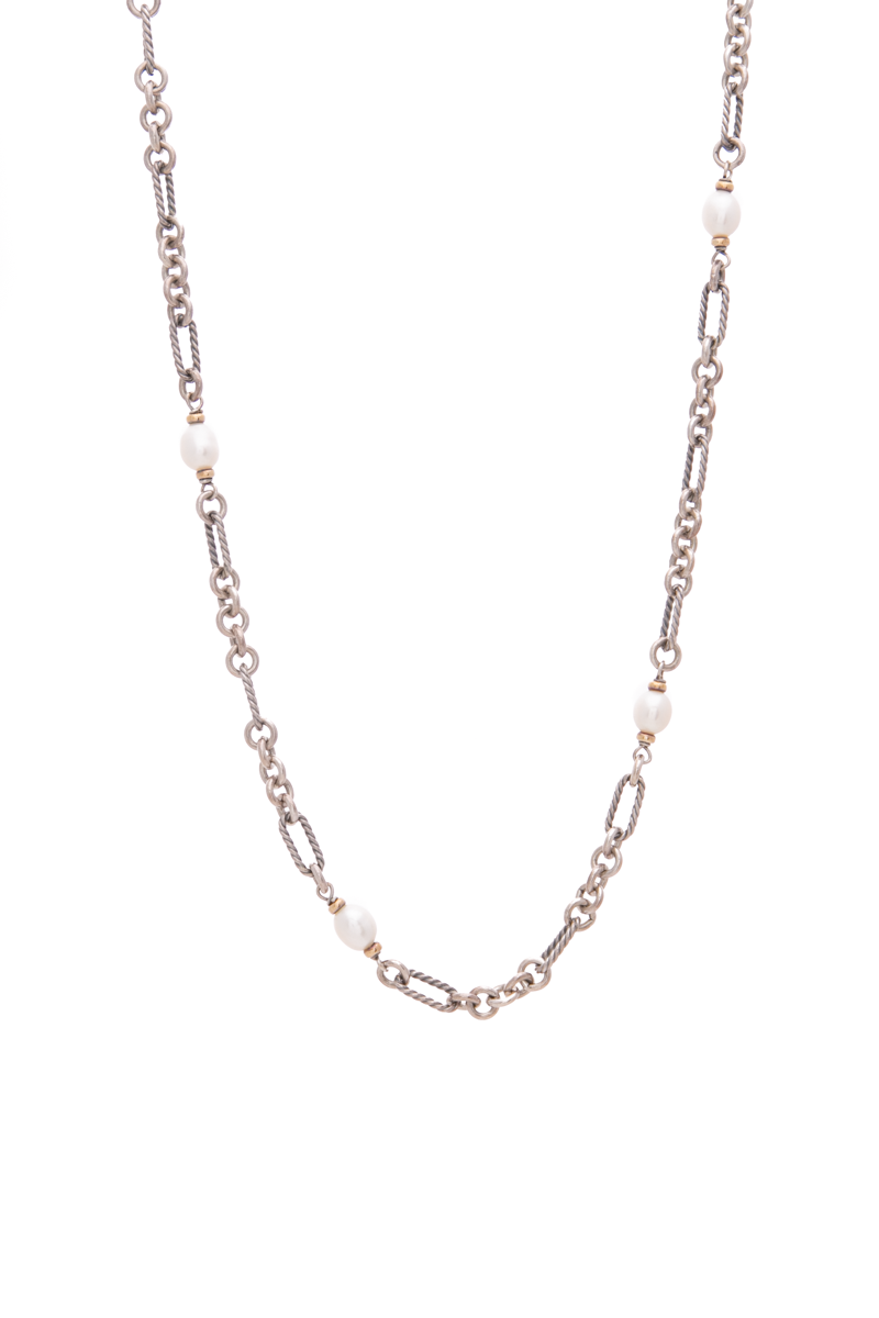 Pearl Figaro Long Chain Necklace