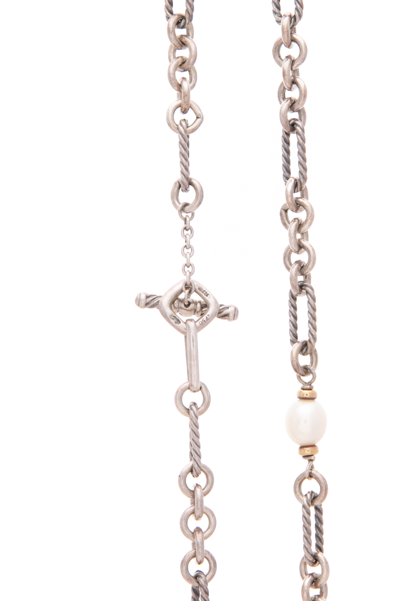 Pearl Figaro Long Chain Necklace