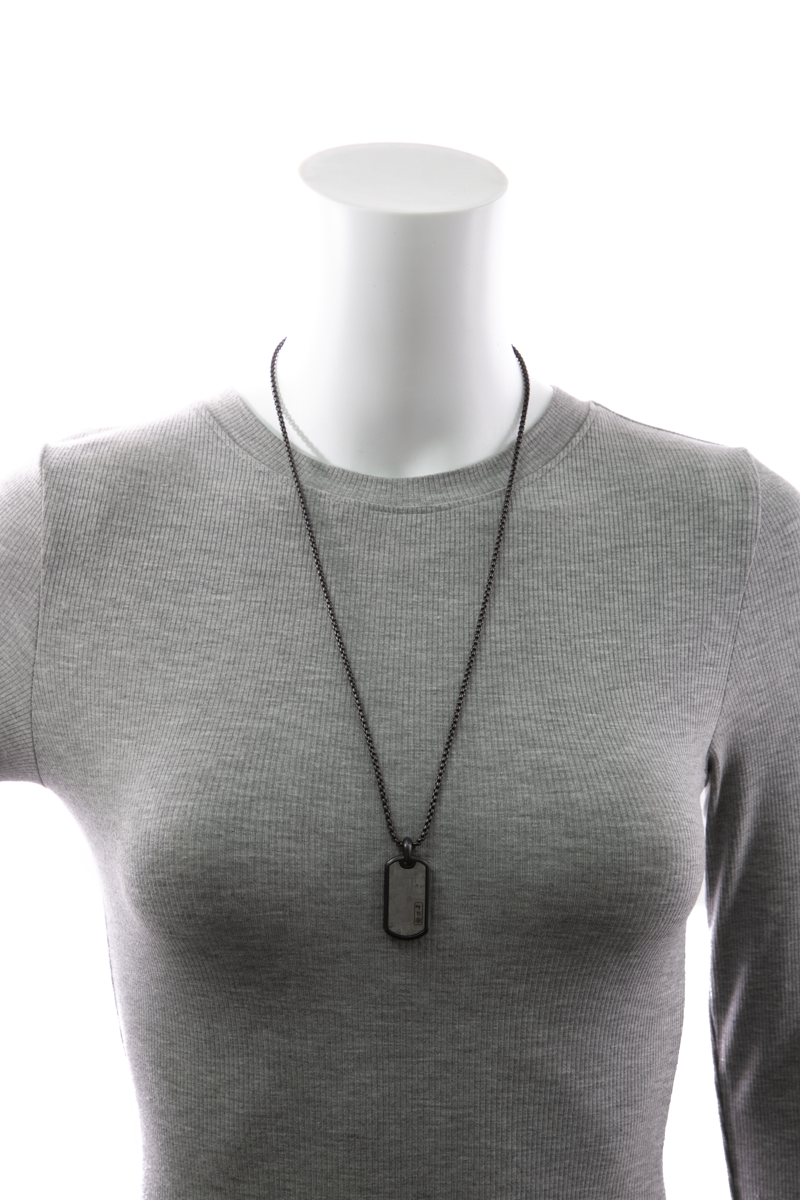 Men's Meteorite Dog Tag Necklace