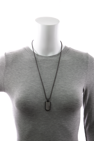 Men's Meteorite Dog Tag Necklace