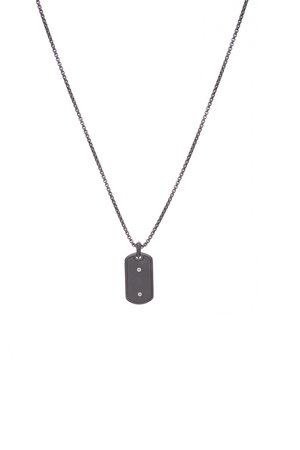 Men's Meteorite Dog Tag Necklace