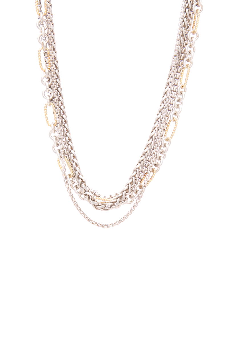 Mixed Chain Bib Necklace