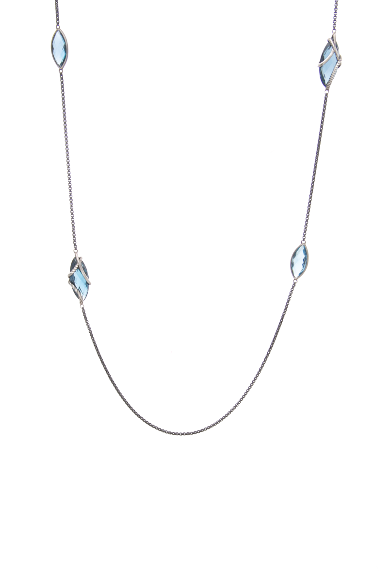 Topaz Cable Wrap Station Necklace