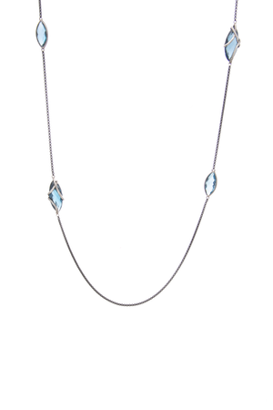 Topaz Cable Wrap Station Necklace