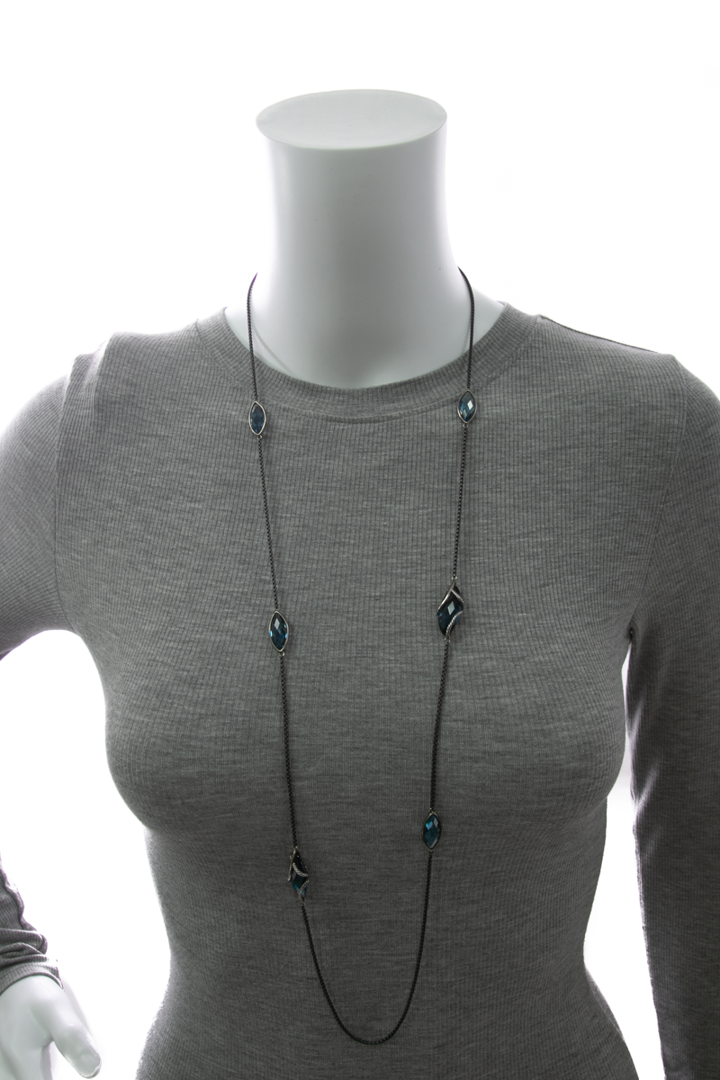 Topaz Cable Wrap Station Necklace