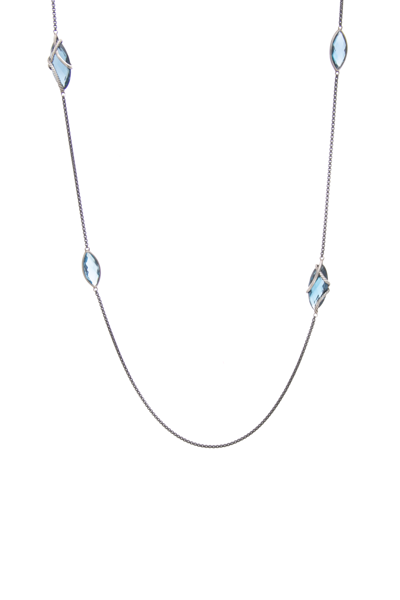 Topaz Cable Wrap Station Necklace