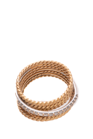 Diamond Crossover Ring - Size 6.5