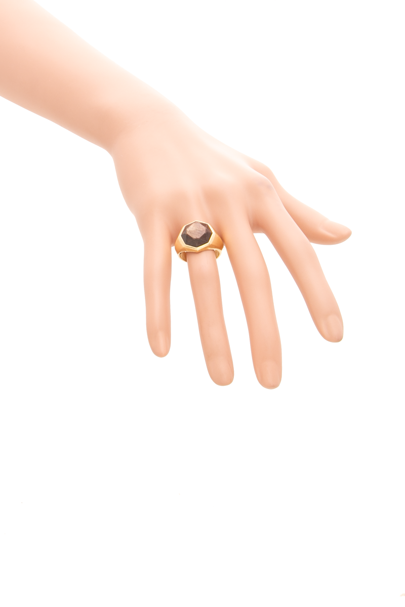 Men's Faceted Signet Ring - Size 8