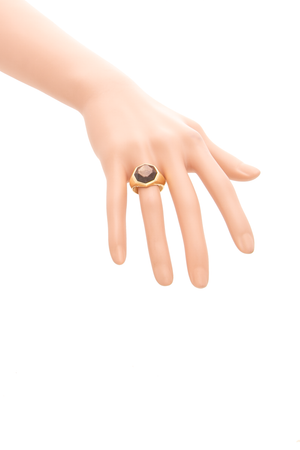 Men's Faceted Signet Ring - Size 8