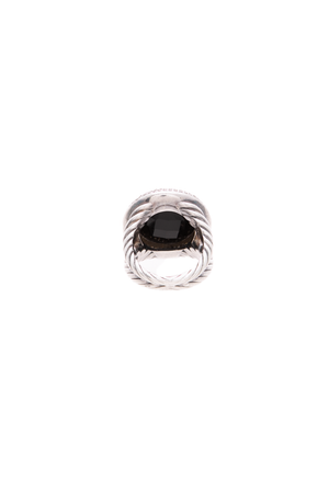 Onyx and Diamond Cable Ring - Size 6.5
