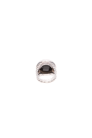 Onyx and Diamond Cable Ring - Size 6.5