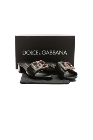 Iguana Print Slide Mules - Size 39