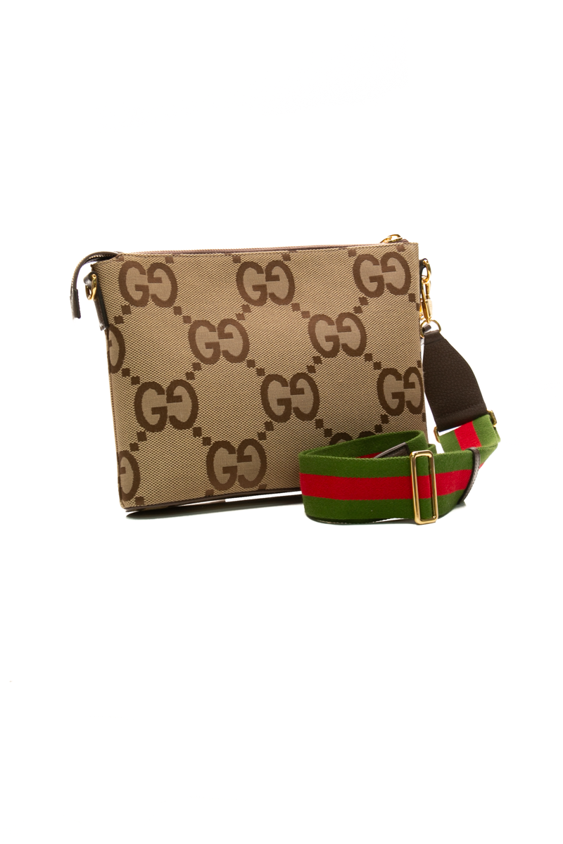 GG Jumbo Web Wristlet Messenger Bag