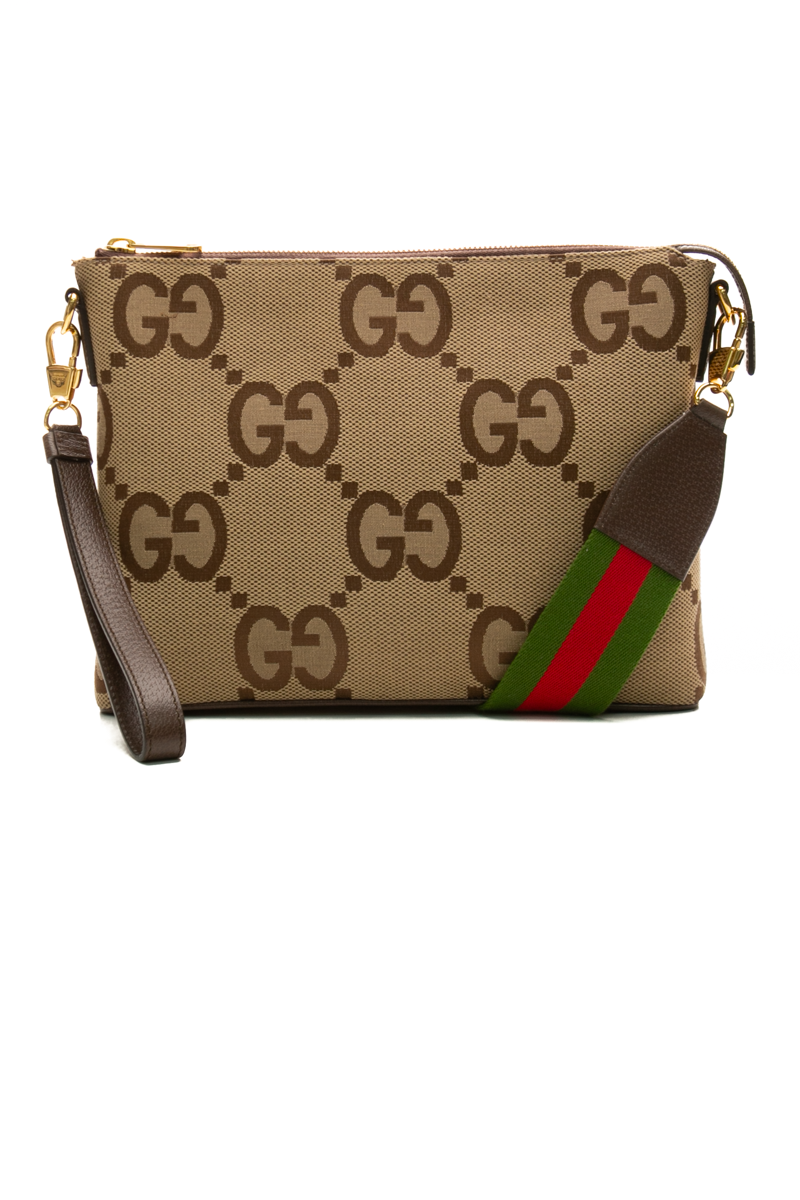 Gucci GG Jumbo Web Wristlet Messenger Bag - Couture USA