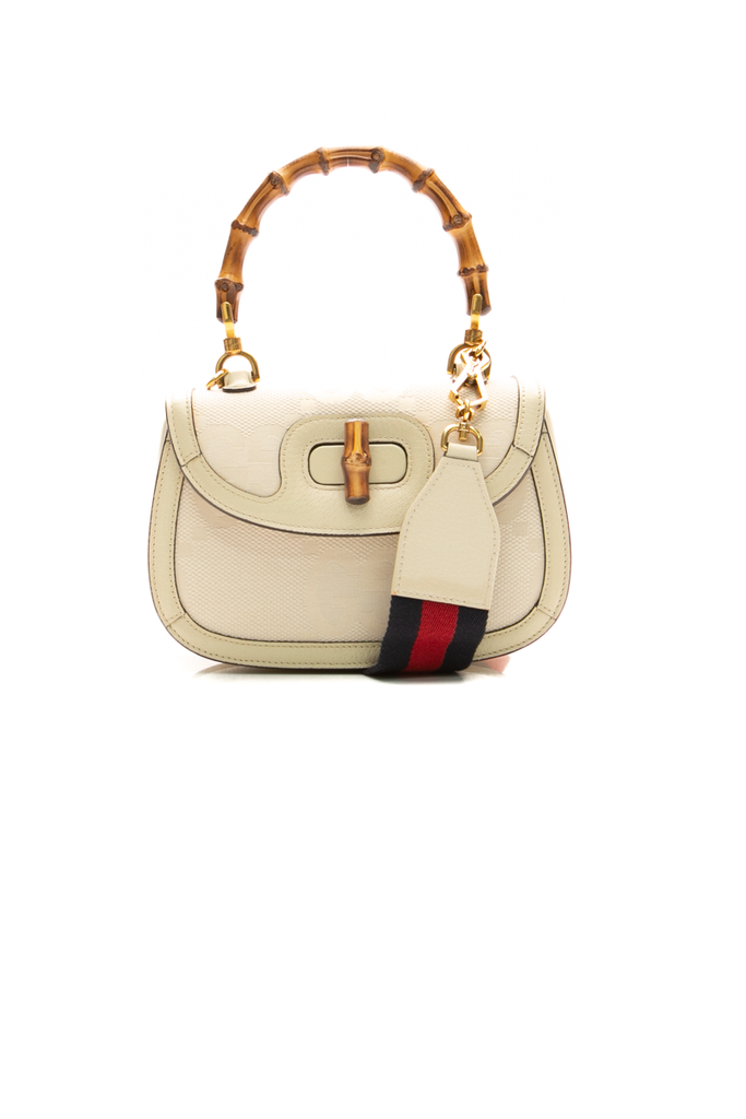 vintage gucci ソルト&ペッパー madeinitaly ウズラ Gucci Bamboo 1947 Top Handle Bag - Couture USA