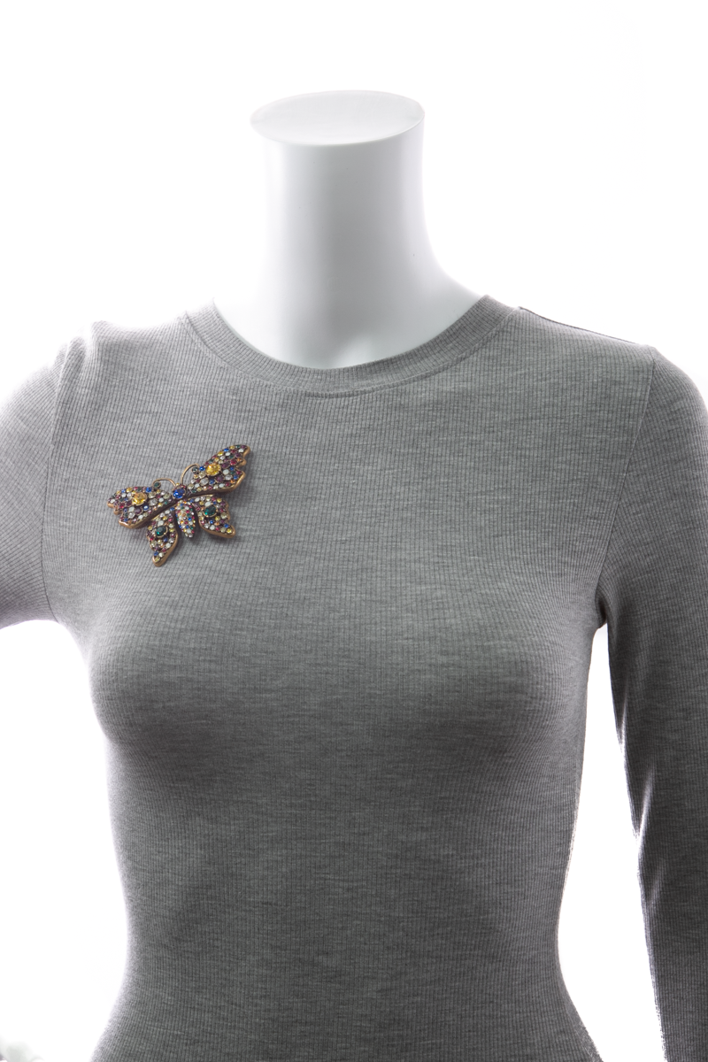 Crystal Butterfly Brooch