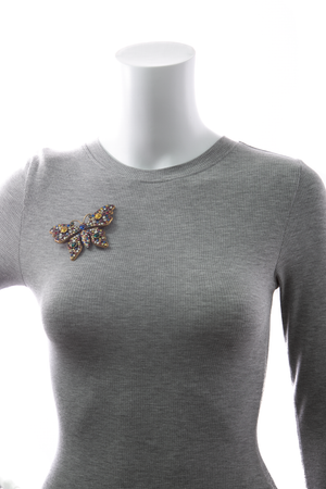 Crystal Butterfly Brooch