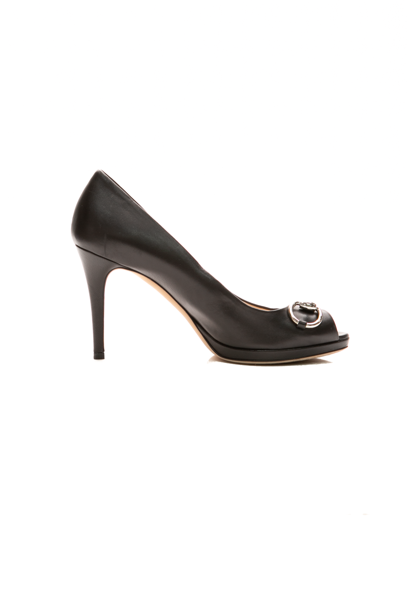 Horsebit Open-Toe Pumps - Size 38
