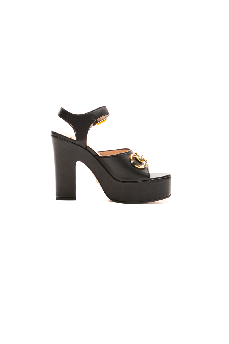 Horsebit Platform Sandals - Size 37