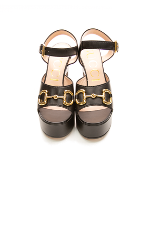 Horsebit Platform Sandals - Size 37
