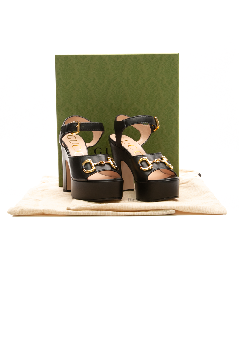 Horsebit Platform Sandals - Size 37