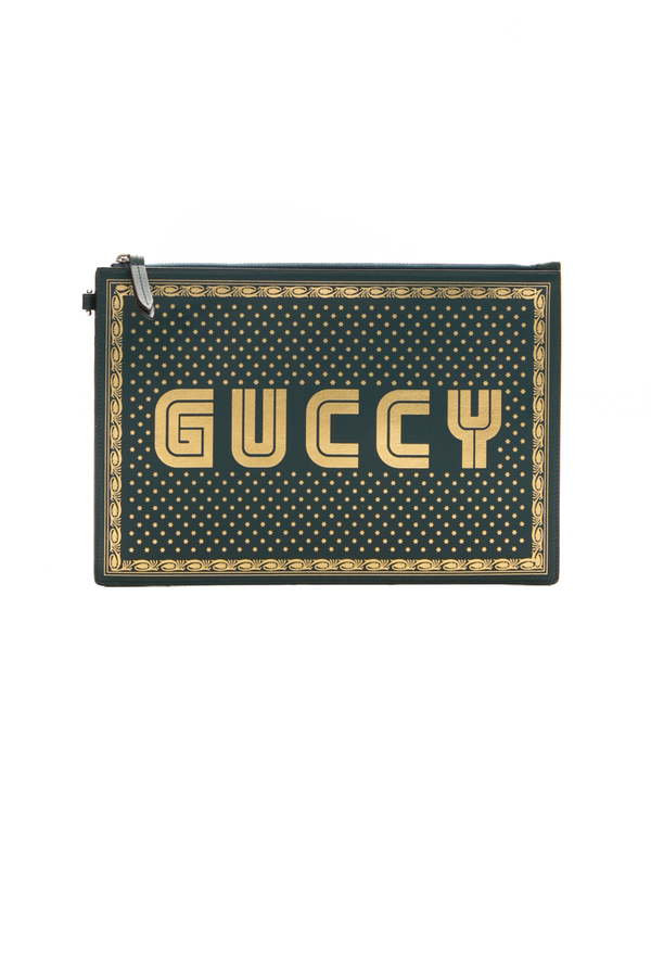 GUCCI ロゴパターン ポーチ Gucci x Sega Guccy Zip Wristlet Pouch - Couture USA