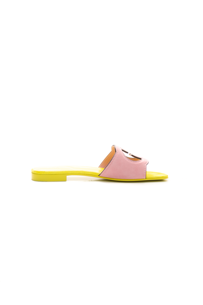 Kid Scamosciato Cut Out Slide Sandals - Size 39