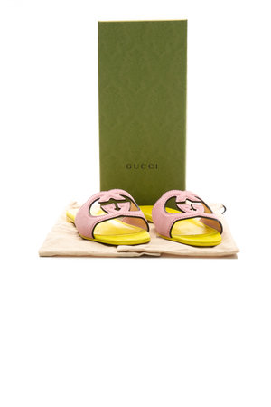 Kid Scamosciato Cut Out Slide Sandals - Size 39