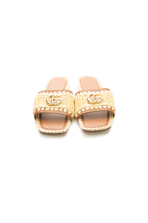 Raffia Interlocking G Slides - Size 39.5