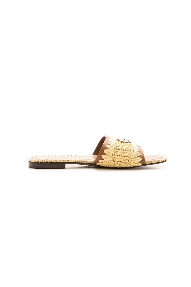 Raffia Interlocking G Slides - Size 39.5