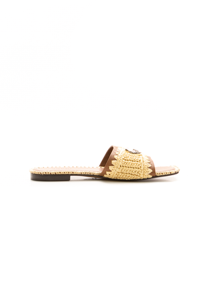 Raffia Interlocking G Slides - Size 39.5