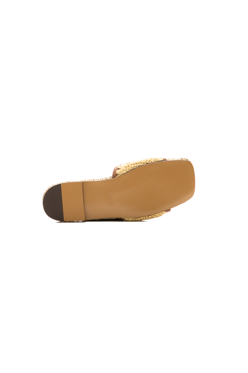 Raffia Interlocking G Slides - Size 39.5